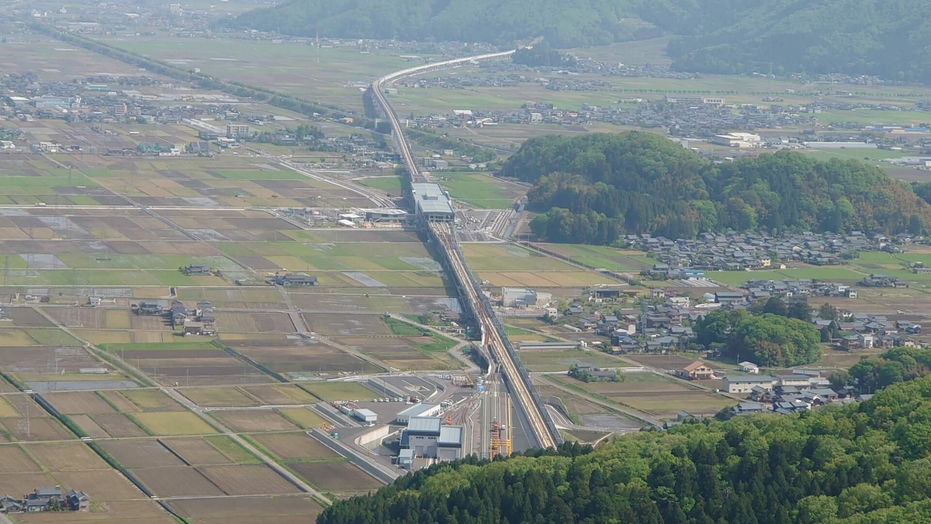 福井県の北陸新幹線ビュースポット（撮影地）「日野山 西谷ルート 中腹」北側方面
