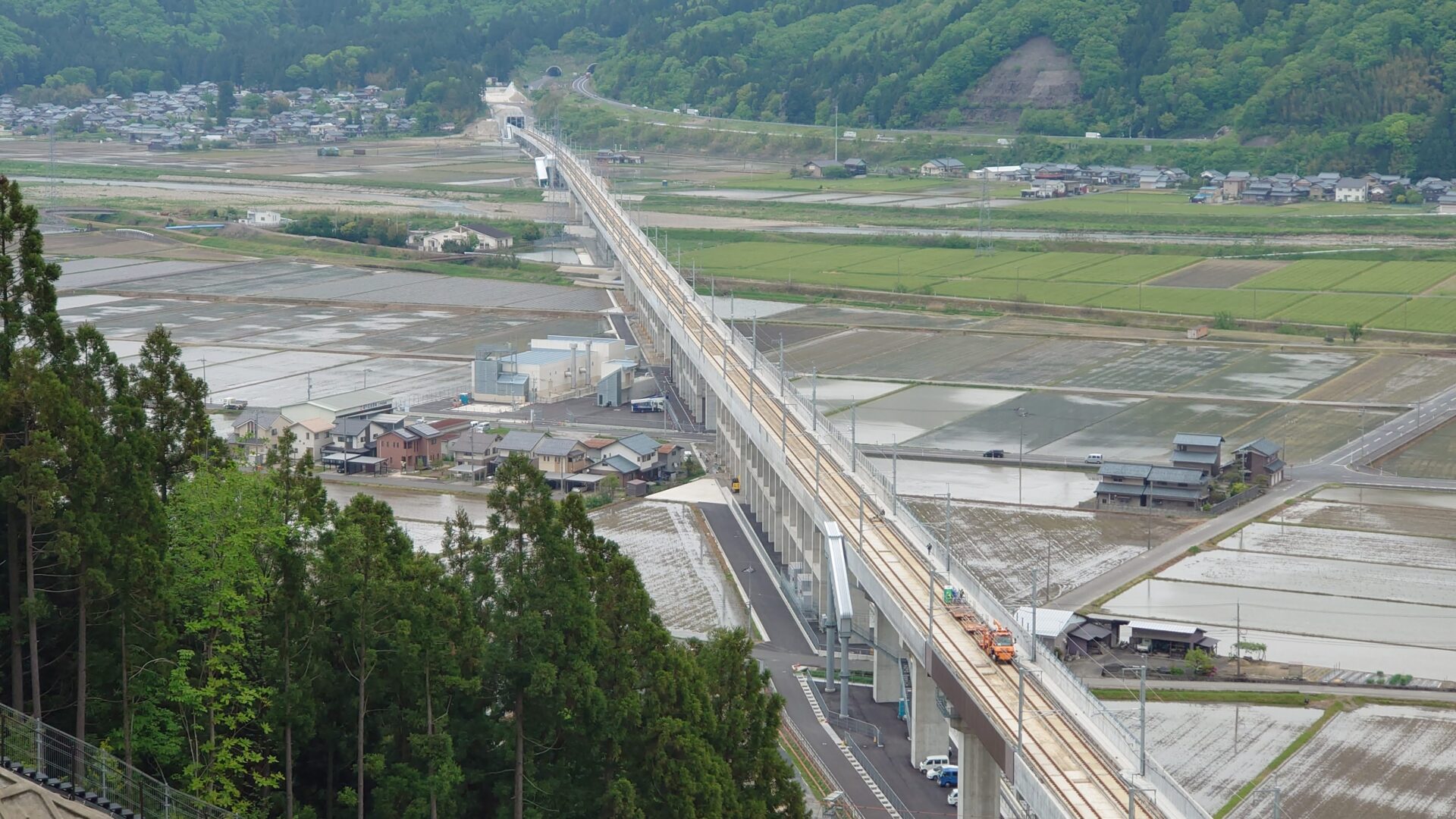福井県の北陸新幹線ビュースポット（撮影地）「矢谷山（大塩山） 中腹」北側方面