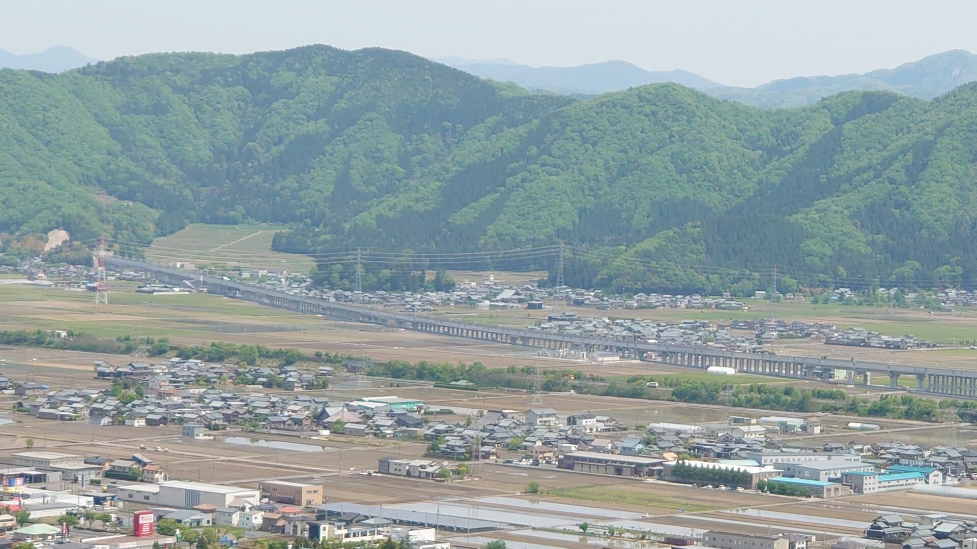 福井県の北陸新幹線ビュースポット（撮影地）「村国山」東側方面