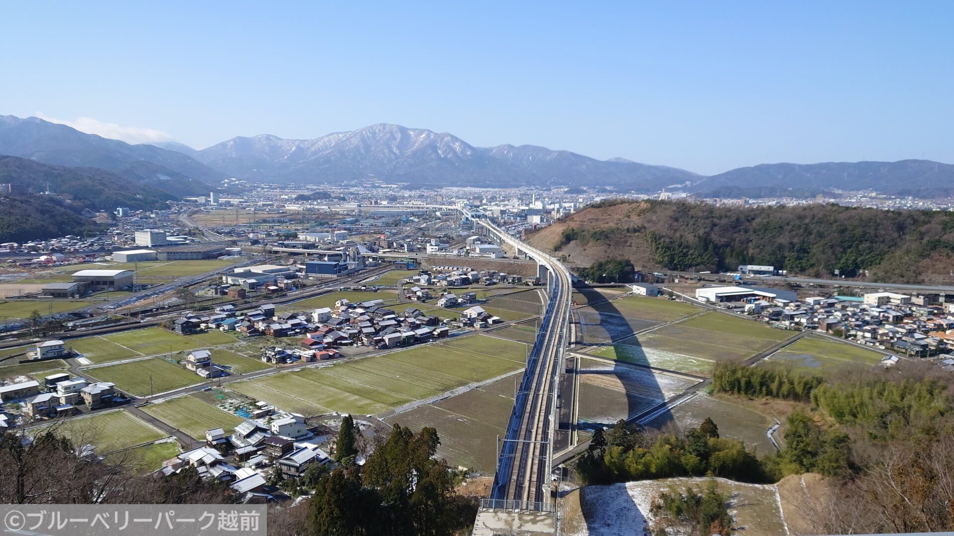 福井県の北陸新幹線ビュースポット（撮影地）「深山寺御山 中腹」南側方面