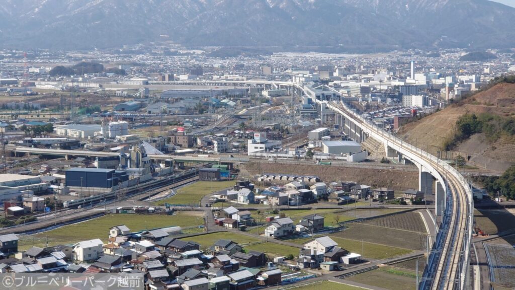 福井県の北陸新幹線ビュースポット（撮影地）「深山寺御山 中腹」南側方面